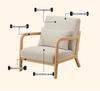 Nordischer Minimalistischer Sofastuhl - Modernes Massivholzdesign für Schlafzimmer, Wohnzimmer oder Balkon