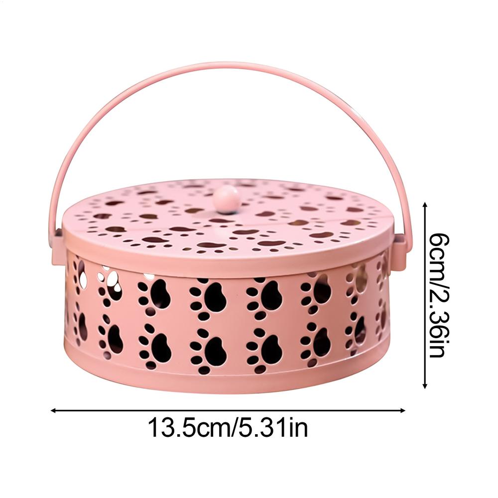 Incense Ash Catcher Portable Round Retro Incense Holder Heat-Resistant Stand With Cat Claw Cutout Tray For Yoga Meditation Spa