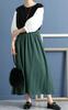 Gold Japan Plus Size Warm Long Sizes Green Women's Skirt, Fleece-Lined Skirt, SW-0494, LL-3L,