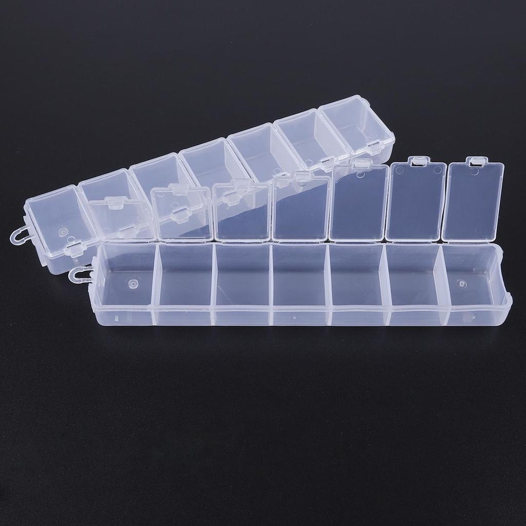 7 Compartments Adjustable Practical Long Storage Box Bead Ring Box Jewelry Presentation Organizer