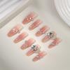 Zhuoshimei Handmade Removable Cat Eye French Nails: Light Luxury Manicure with Whitening Effect