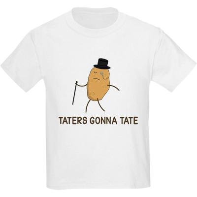CafePress Haters Gonna Hate und Taters Gonna Tate T-Shirt für Jugendliche und Kinder Baumwoll-T-Shirt