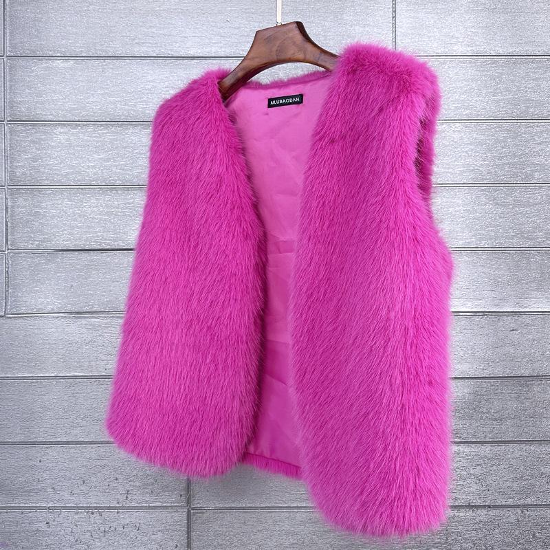 Autumn and winter imitation Tuscan environmentally friendly fur short vest artificial fur fox hair thermal vest women's coat