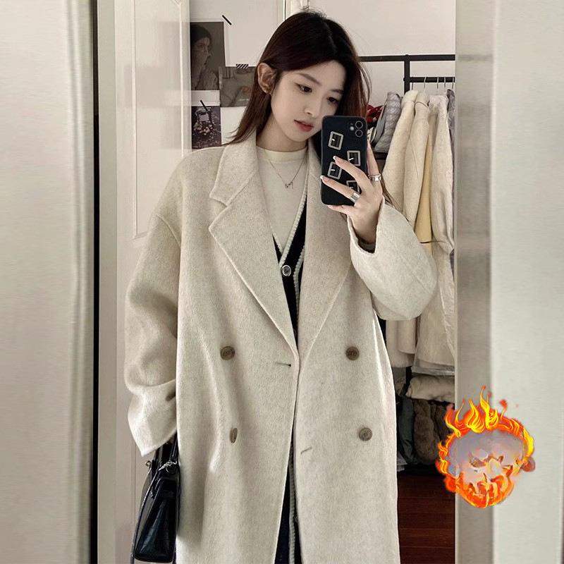 Double-sided Cashmere Wool Coat Women's Medium and Long Autumn and Winter Korean Version of The New Woolen Coat