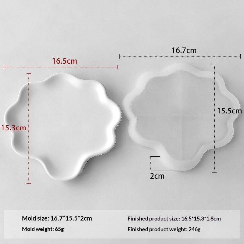 Silicone Mold for Flower Tray Cloud Coaster Irregular Shape Reusable Non-Stick DIY Resin Craft Mould for Home Decor Making