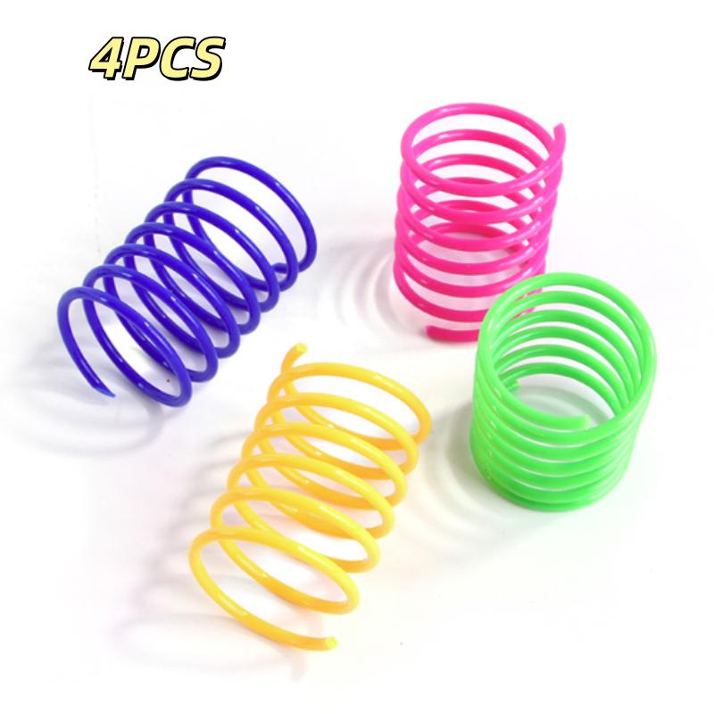 Красочная пластиковая пружинка для кошек, прыгающая, интерактивная, товары для домашних животных, устойчивая к царапинам, устойчивая к укусам, для кошек