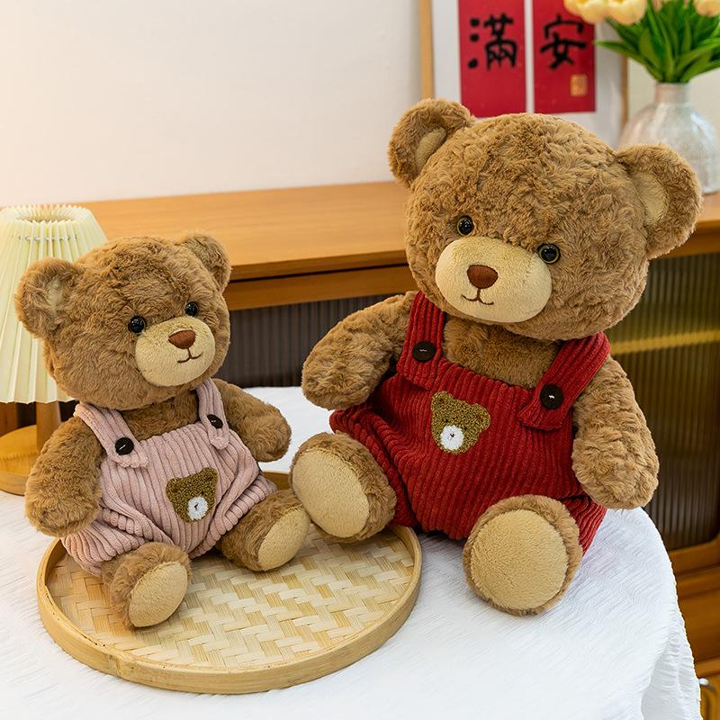 Teddy Bear Plush Toy Overalls Bear Pillow Cute Doll Children's Birthday Gift
