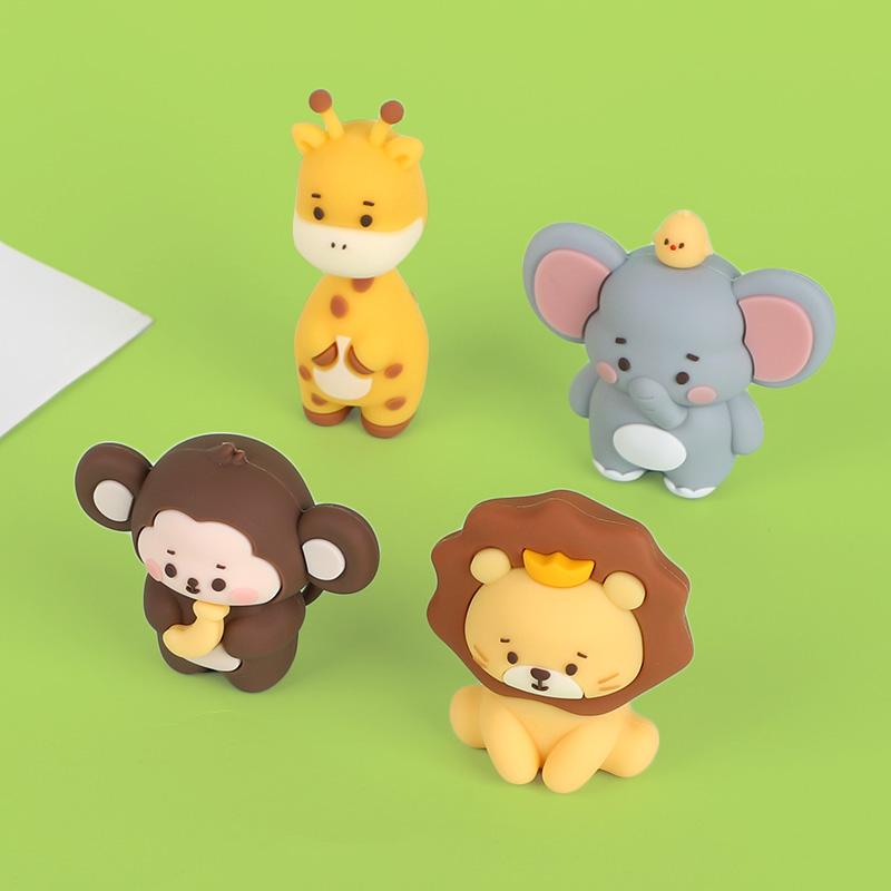 Jungle Animal Birthday Cake Topper Forest Animals Lion Giraffe Kids Wild One Birthday Party Cake Decoration Supplies Baby Shower