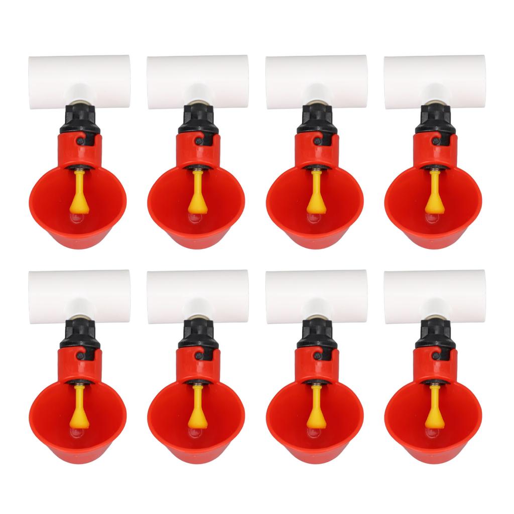 10PCS Chicken Waterer Cup Red Automatic Water Feeder Easy Install Hygienic Versatile Chicken Drinker for Duck Goose