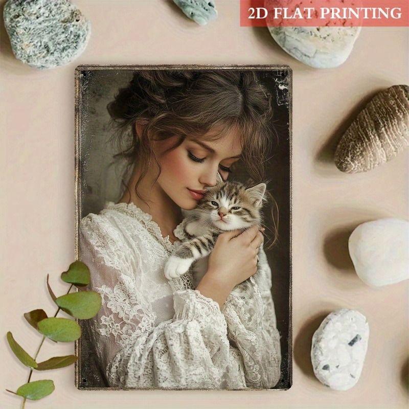 Old-Fashioned Animal Theme Metal Tin Sign for Kitchen Bar Coffee Shop Interior