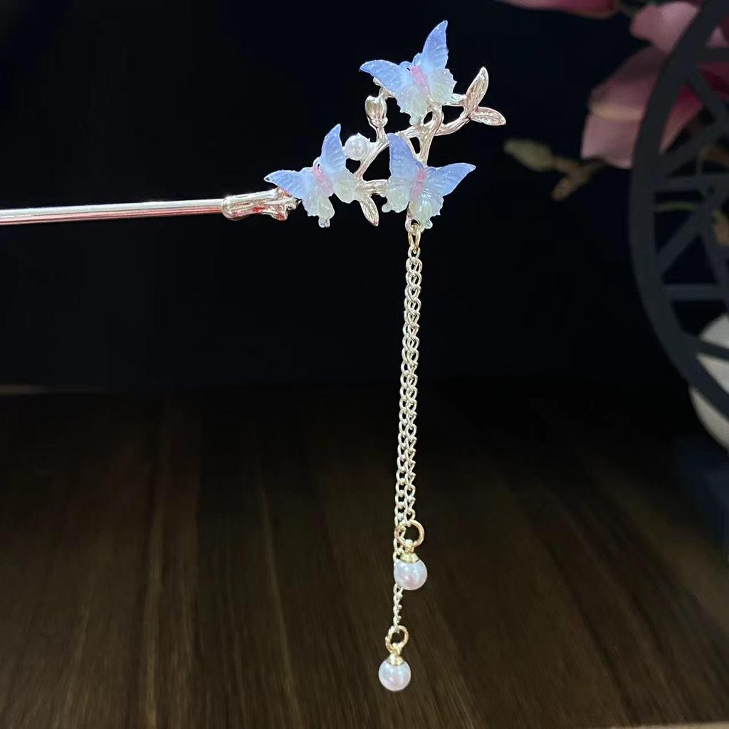 Vintage Hårnål med Tofsar: Elegant huvudbonad inspirerad av Hanfu