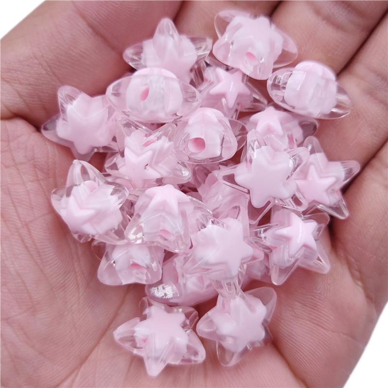 50Pcs 17mm For Jewelry Making Star Shape Loose Beads DIY Crafts Pendant Necklace Bracelet