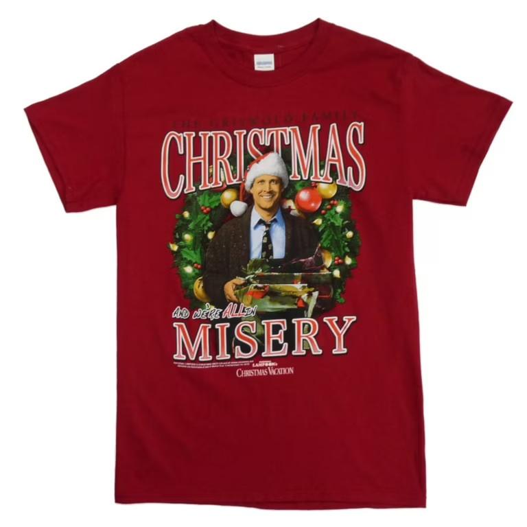 National Lampoon Christmas Vacation Red T-Shirt Christmas Misery Shirt BL585 Unisex T-Shirt XXXXL