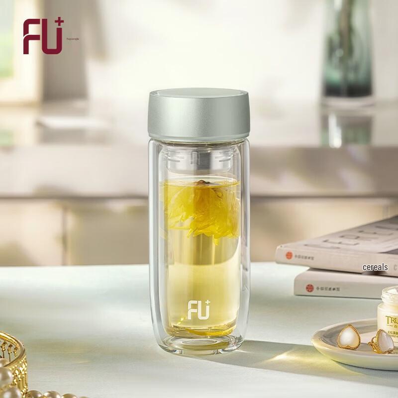 Fuguang FU+ Portable Double-Layer Glass Tea Infuser Bottle 248ml