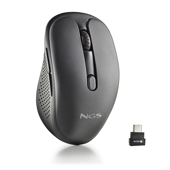 Souris Laser Rechargeable - NGS - EVO MIX - Silencieuse - USB-C - Multi-connectivité 2.4 GHz/Bluetooth