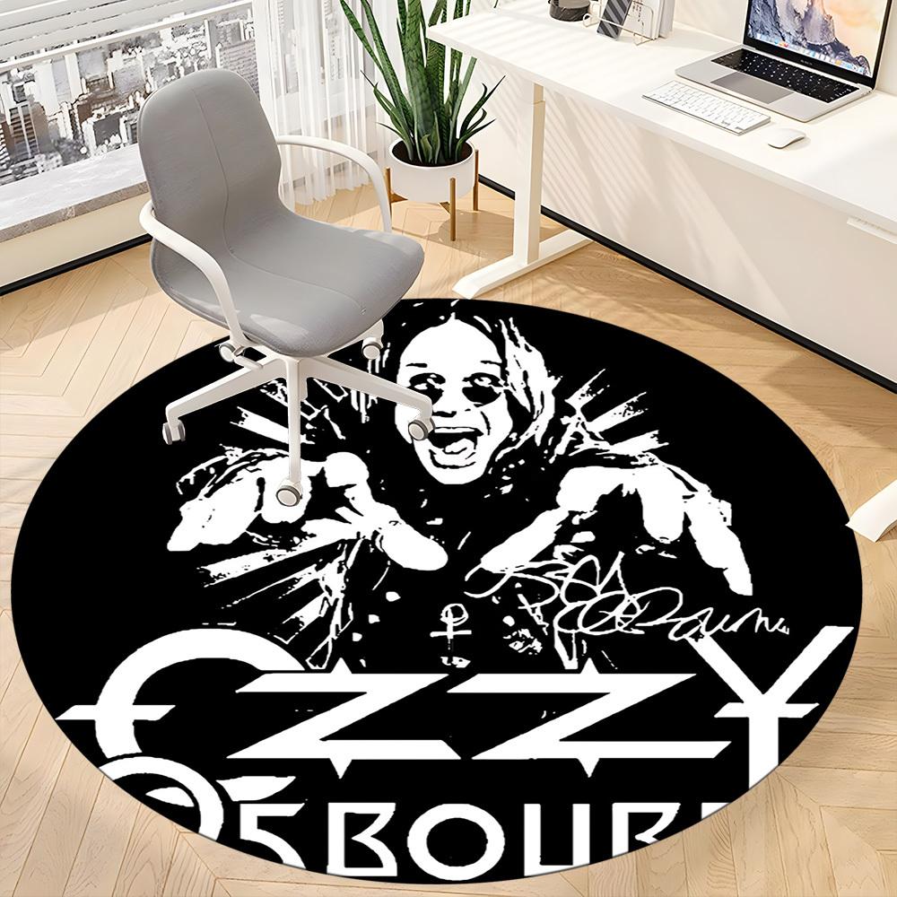 1PC Ozzy Osbourne Office Round Area Rug, Indoor Mat Suitable For Office, Under Office Chairs Bedroom Living Room Home Decor, Room Deco110