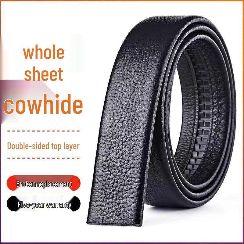 

Men s Genuine Leather Automatic Buckle Belt - Top Layer Cowhide, Versatile for Business & Casual Wear 130 cm