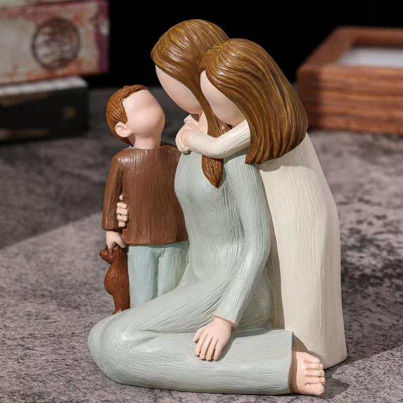 Mother Daughter Figurines Hand-Painted Mom Statue Family Figurines Meaningful Mom And Daughter Statue For Shelf Table Stand Or