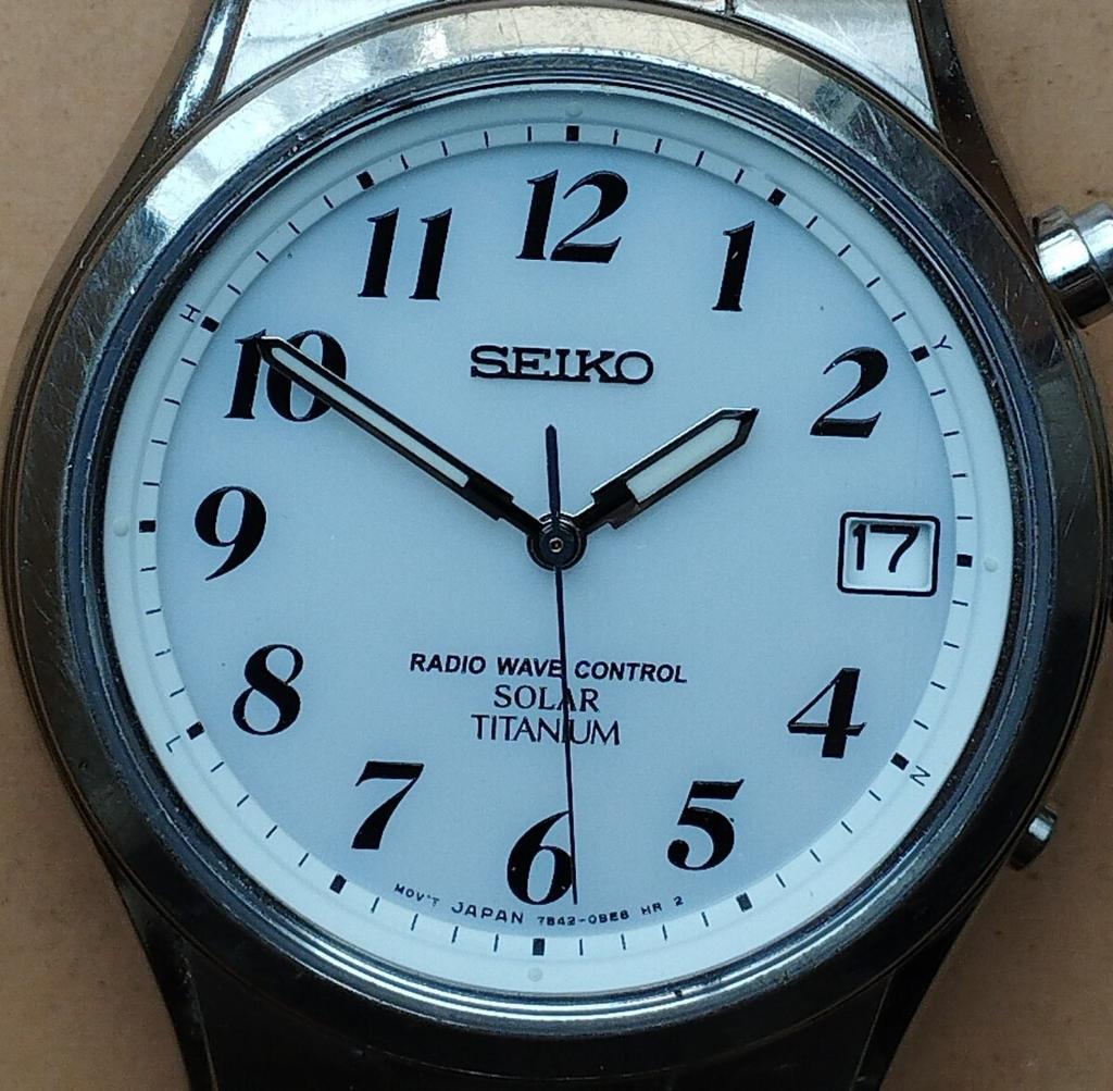SEIKO BQ11 Titanium Solar Watch with Date Display Radio-Controlled