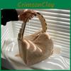 Trendy Plush Handbag Chic Street Style Soft Chain Shoulder Bag For Women