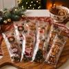 50/100Pcs Long Shape Christmas Treat Bags Snowman Print Favor Packaging Bags  Christmas Party