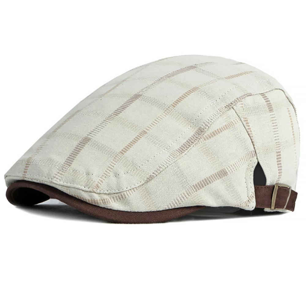 

HT4614 Berets Spring Summer Sun Caps for Men Women Artist Painter Plaid Beret Hat Male Female Ivy Flat Cap Adjustable Beret Caps 55-60cm Adjustable