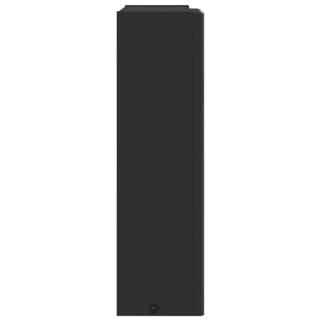 LED Lighted Mirror Cabinet Black 45 x 13 x 52 cm