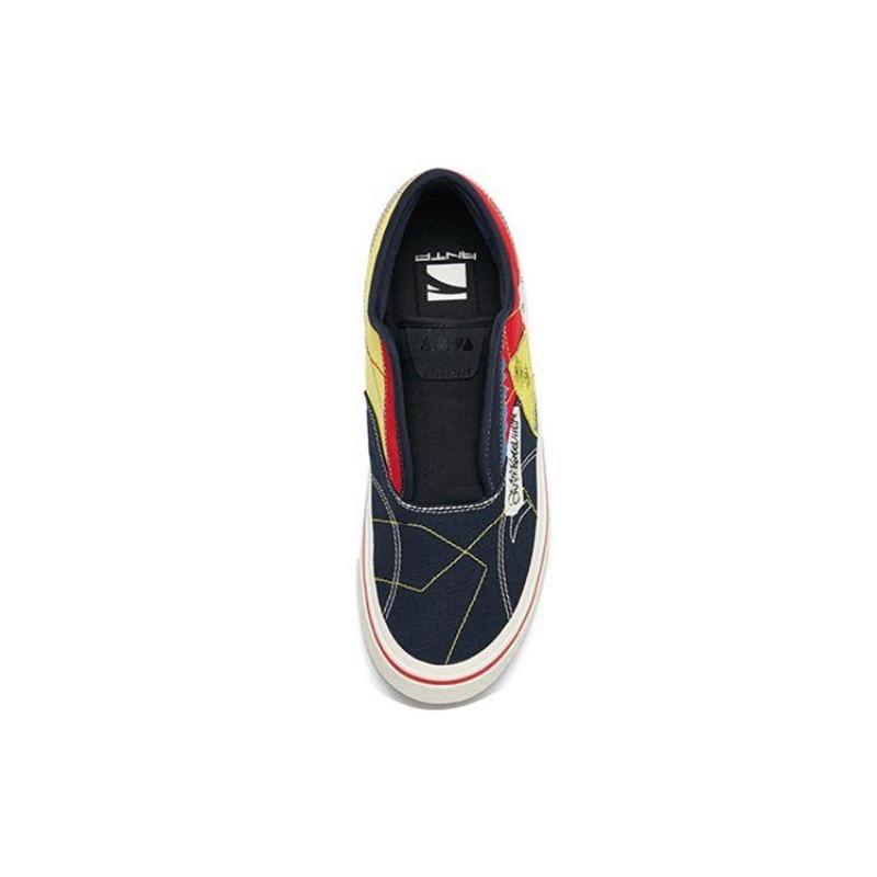 Anta Aoxing men slip-on low-top skate shoes blue black red canvas suede non-slip durable lightweight 112228017-8