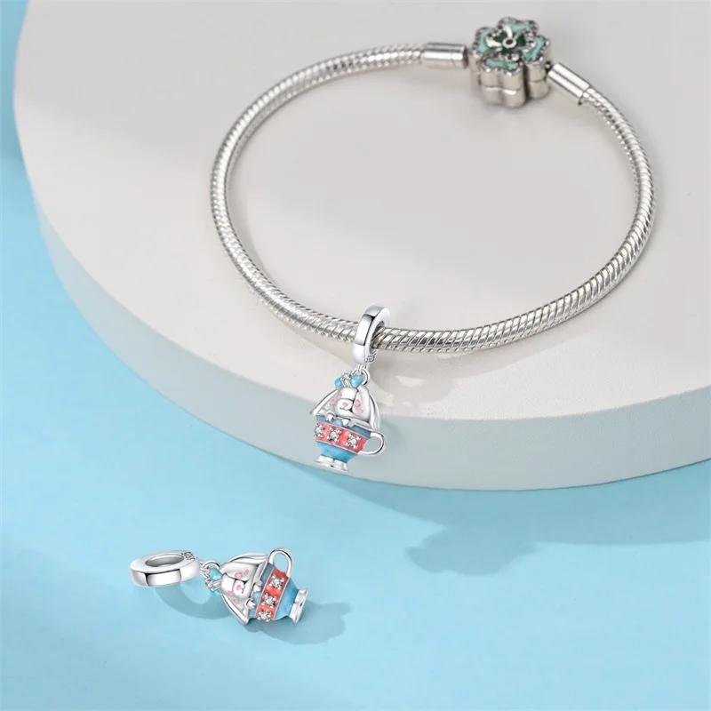 Charm Bead Charms Authentic copper Plated Ice Cream Milk Tea Cup Fruit Pastry Pendant Bead Charms Compatible With Bracelets Diy Fine Gift Women