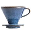 Blue Glazed Ceramic Coffee Filter Durable Heat Resistant Handcrafted Drip Brewer For Pour Over Coffee