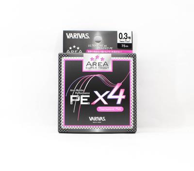 Varivas PE Line Super Trout Area PE X4 Rosa 75m PE 0,3 Max 7lb (8058)