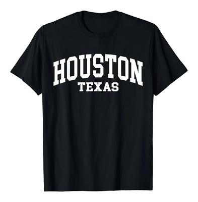 Houston Texas Stolzer Texaner Amerikaner US College Schriftart T-Shirt