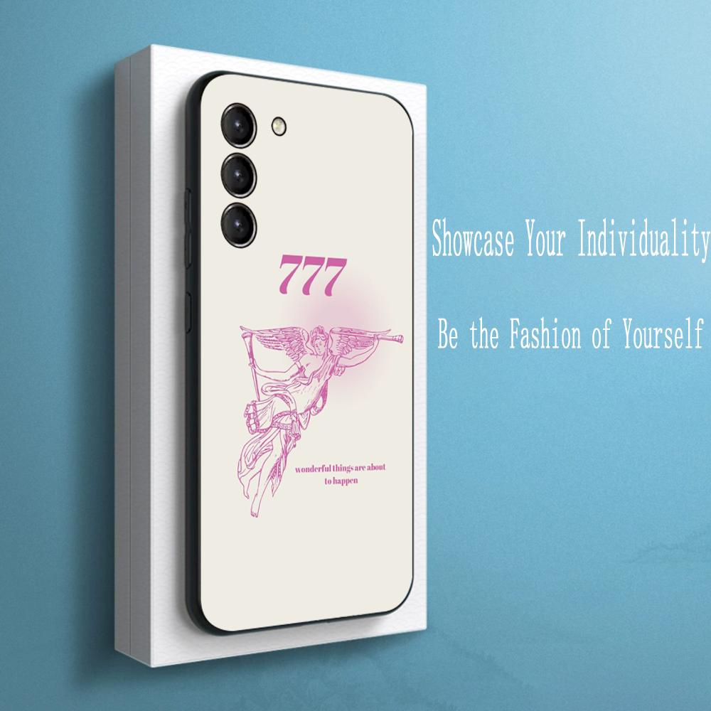 

Angel lucky number fashion design Phone Case For Samsung Galaxy S25 S24 S23 S22 S21 S20 Plus Ultra Note20 Soft Black Samsung S24