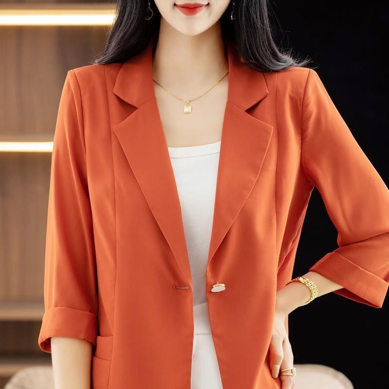 Summer Thin Ice Silk Ladies Blazer Temperament Slim Slimming Age-reducing All-match Sunscreen Blazer