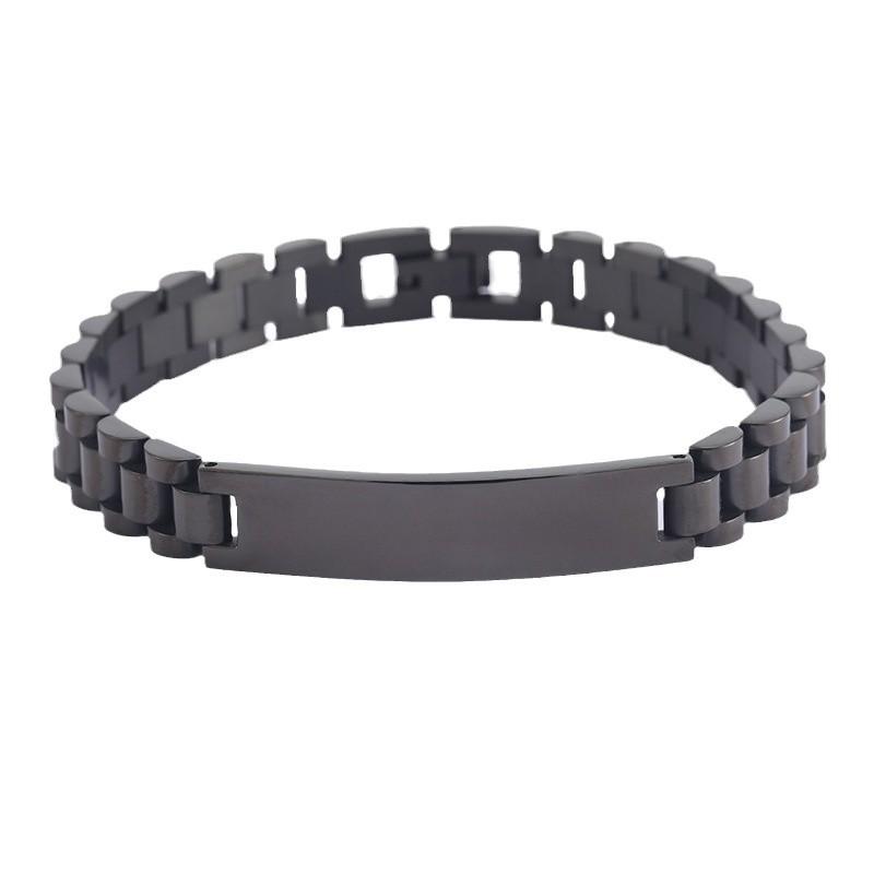 Stainless Steel Strap   Men's and Women's Gentleman's Temperament Retro Bent Brand Strap  Jewelry 