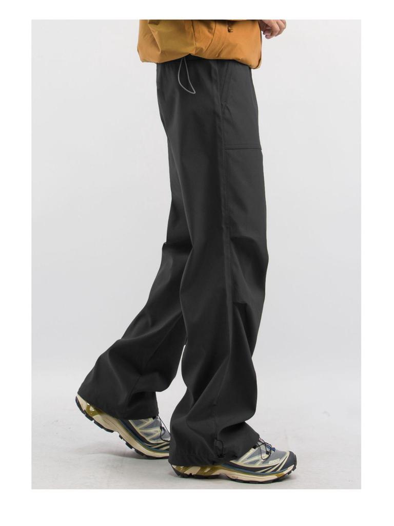 Men's Black Windproof & Water-Repellent Softshell Pants for Hiking, Mountaineering, and Work - Fall/Winter Collection 24