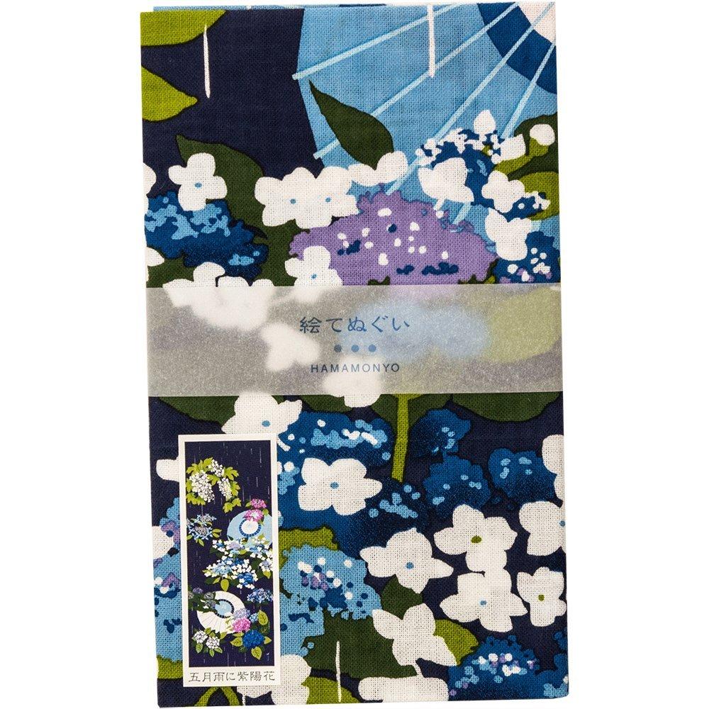 Hamamonyo Picture Tenugui Hydrangeas In the May Rain (hand Towel)