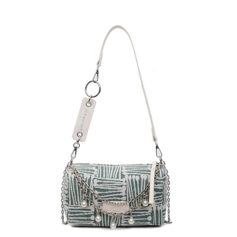 College students class big bag women's new fashion commuter shoulder bag summer large capacity striped pillow bag
