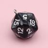 20-Sided Pearl Acrylic Dice Shaker Bag Keychain Pendant for DIY Jewelry