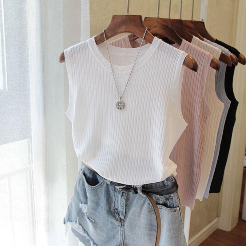 2024 Sommer Damen Trendiges Ärmelloses Gestricktes Tanktop Camisole