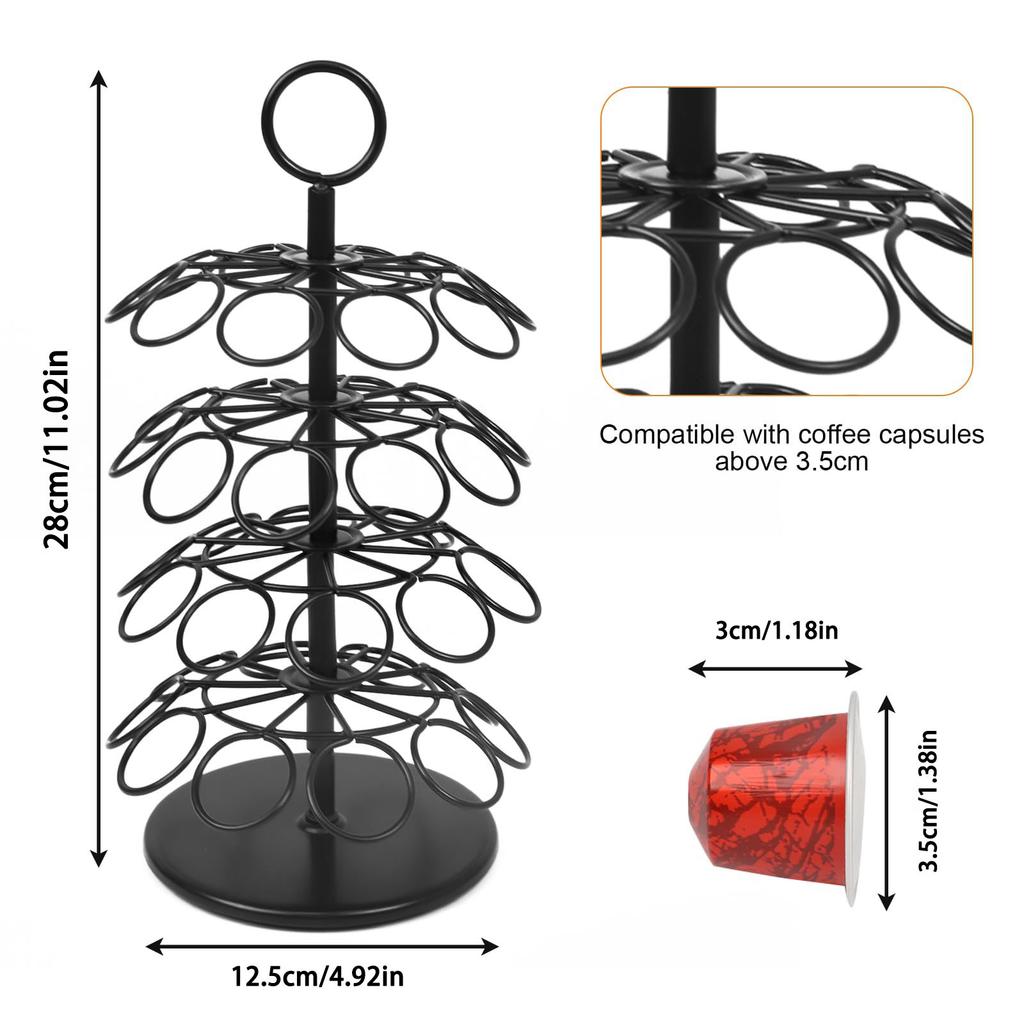 Coffee Pod Holder, Coffee Pod Carousel Storage Organizer Stand (Capacity of 40 K Cup Pods) - Rotatable