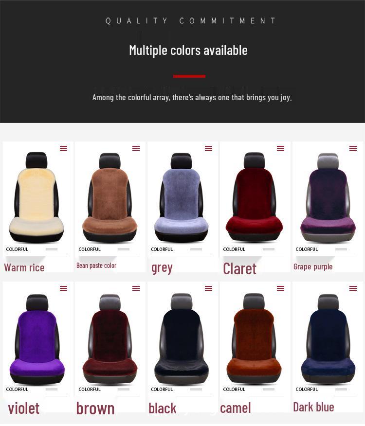 Universal Faux Rabbit Fur Winter Car Seat Cushion Set - 3-Piece, Small, Short Plush, No Backrest Standard