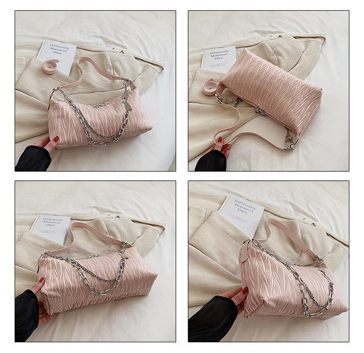 Stylish High-end Pleated Bag 2024 New Spring Summer Minimalist French Stick Bag