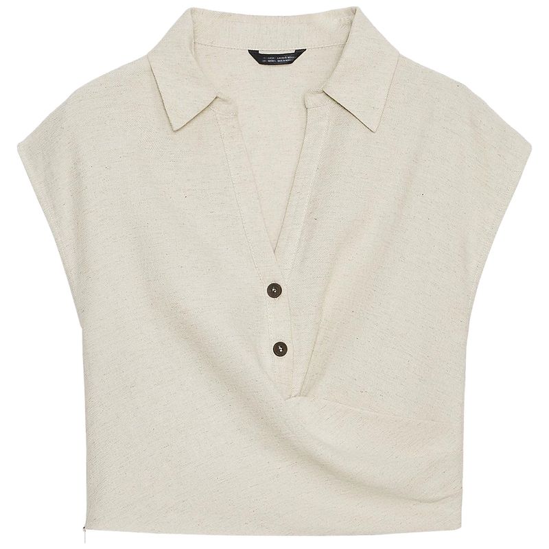 Zaprha 2025 New Arrival Pleated Decoration Minimalist V Neck Sleeveless Top Shirt Women's Silm Short 8026775