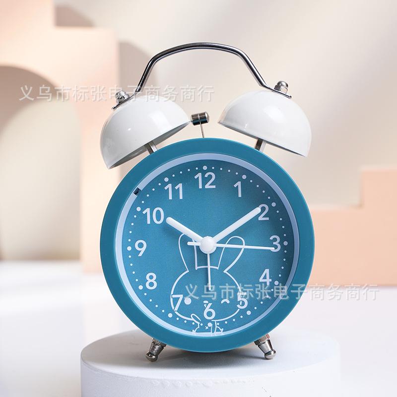 1 Inch Silent Alarm Clock, Candy-colored Bell Clock, Multi-function Luminous Clock for Students, Small Clock