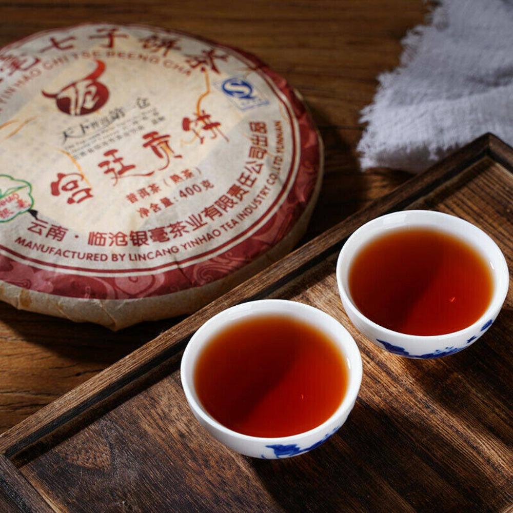 Lincang Yinhao Yunnan Chitsu Pingcha Yuancha Gongting Pu Er Tea Ripe 400g