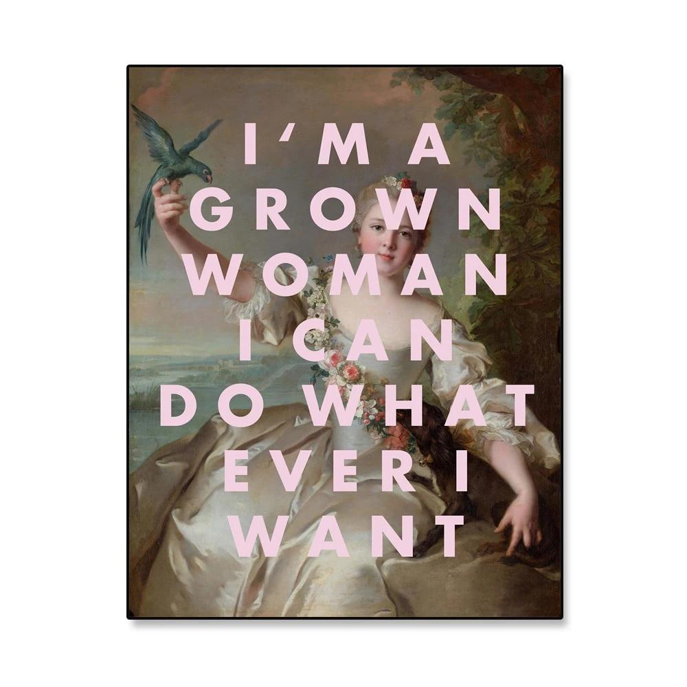 

Современный феминистский настенный художественный постер «Я могу делать все, что захочу», принты «Мария-Антуанетта», забавное искусство, холст, картина, художественный декор для спальни 21cm×30cm NoFrame