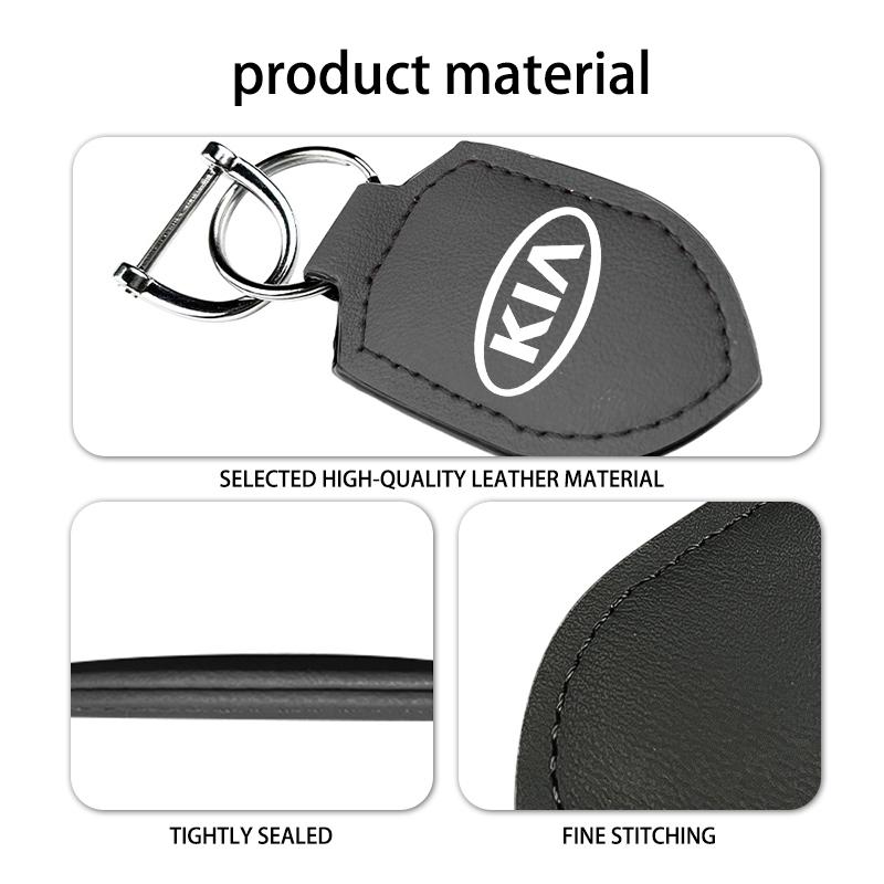 For KIA Fashion Leather Car Keychain Retro Style Keyrings Accessories Cerato Proceed Venga Stonic Picanto Sorento Stinger Mewf00