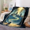 1pc Longing for the Castle Flannel Blanket Soft Warm Throw for Home, Office, Travel, All-Season Cozy Bedding GiftL1083