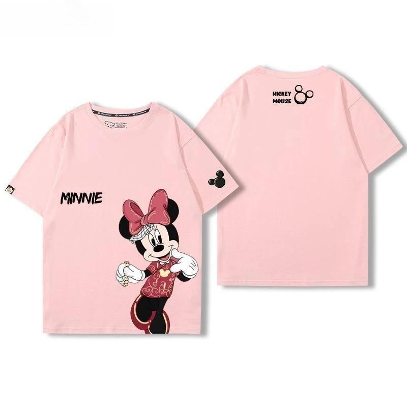 Disney Oboustranné Kreslené Tričko Mickey Mouse Unisex Oversized Streetwear Ležérní Krátký Rukáv Pohodlné Slavná Trička